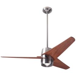 48&quot; Modern Fan Velo DC Nickel Mahogany Damp Ceiling Fan with Remote
