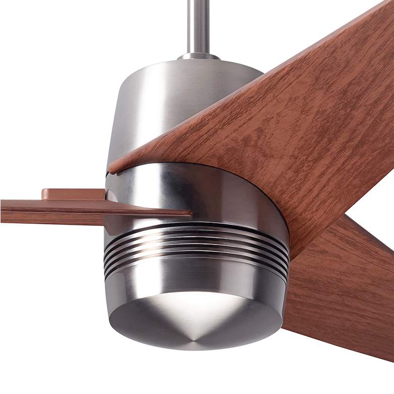 Image 3 48" Modern Fan Velo DC Nickel Mahogany Damp Ceiling Fan with Remote more views
