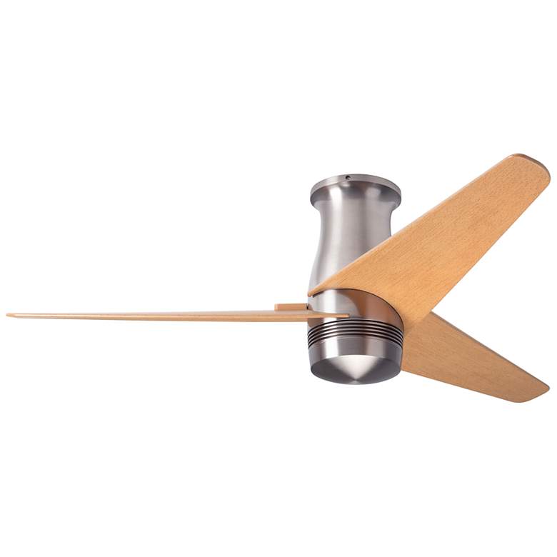 Image 1 48" Modern Fan Velo DC Nickel Maple Damp Rated Hugger Fan with Remote