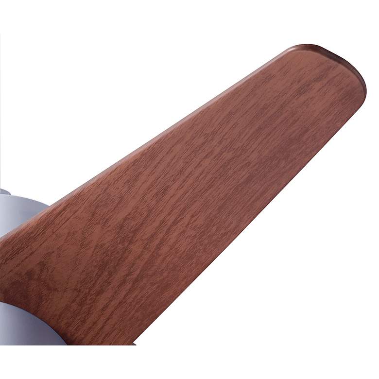 Image 4 48" Modern Fan Velo DC White Mahogany LED Damp Rated Fan with Remote more views
