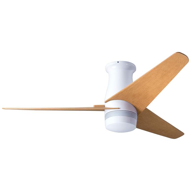 Image 1 48" Modern Fan Velo DC White Maple Hugger Fan with Wall Control