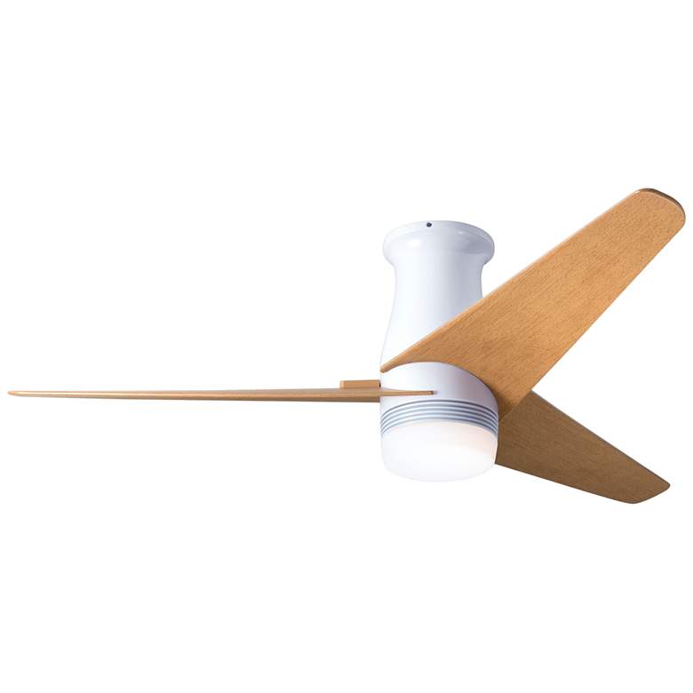 Image 2 48" Modern Fan Velo DC White Maple LED Hugger Ceiling Fan with Remote