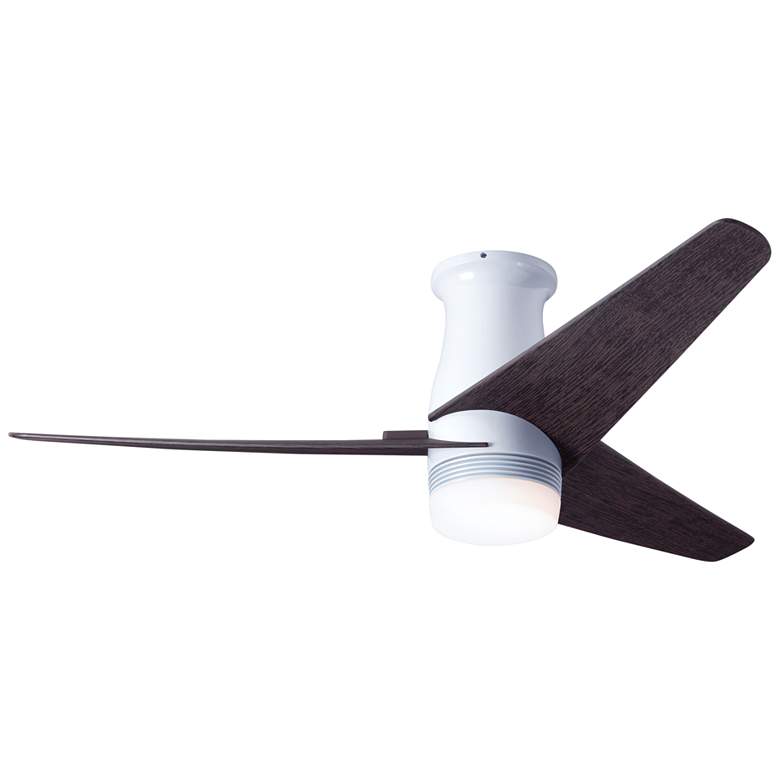 Image 1 48 inch Modern Fan Velo Gloss White Ebony LED Hugger Fan with Remote