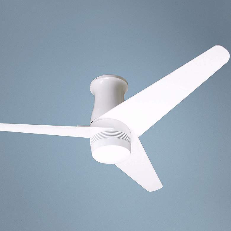 Image 1 48 inch Modern Fan Velo Gloss White Hugger Ceiling Fan
