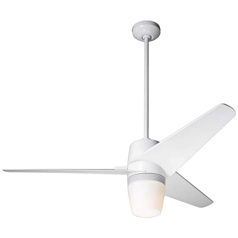 Image 1 48 inch Modern Fan Velo Gloss White LED Ceiling Fan