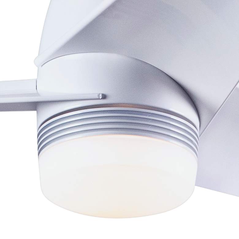Image 2 48" Modern Fan Velo Gloss White LED Damp Rated Hugger Fan with Remote more views