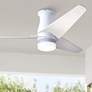 48" Modern Fan Velo Gloss White LED Damp Rated Hugger Fan with Remote