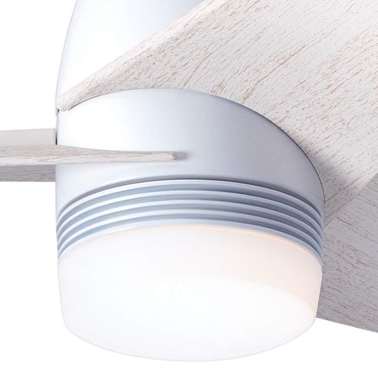 Image 3 48" Modern Fan Velo Gloss White LED Damp Rated Hugger Fan with Remote more views