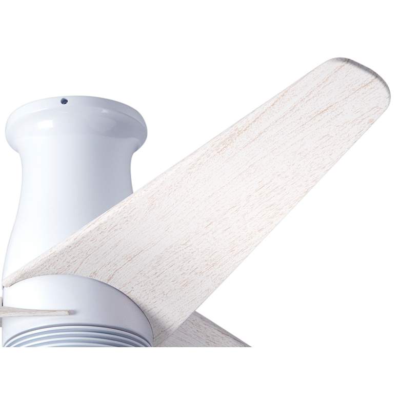 Image 4 48" Modern Fan Velo Gloss White LED Damp Rated Hugger Fan with Remote more views