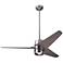 48" Modern Fan Velo Nickel and Gray Damp Rated Ceiling Fan with Remote