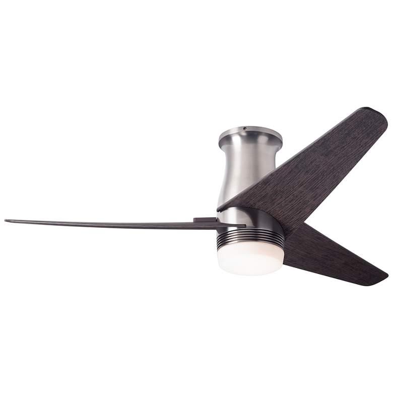 Image 2 48" Modern Fan Velo Nickel Ebony LED Damp Rated Hugger Fan with Remote