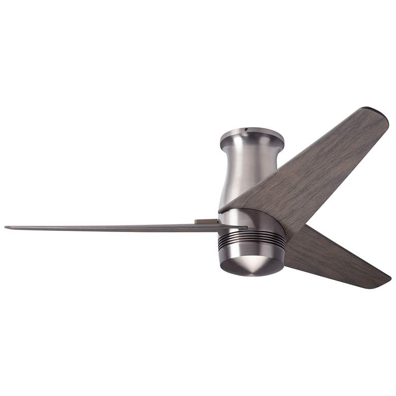 Image 1 48 inch Modern Fan Velo Nickel Graywash Damp Hugger Fan with Remote