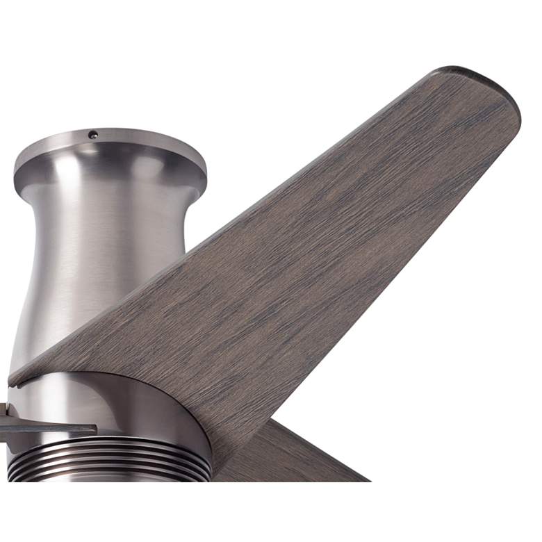 Image 3 48" Modern Fan Velo Nickel Graywash Damp Hugger Fan with Remote more views