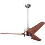 48" Modern Fan Velo Nickel Mahogany Damp Rated LED Fan with Remote