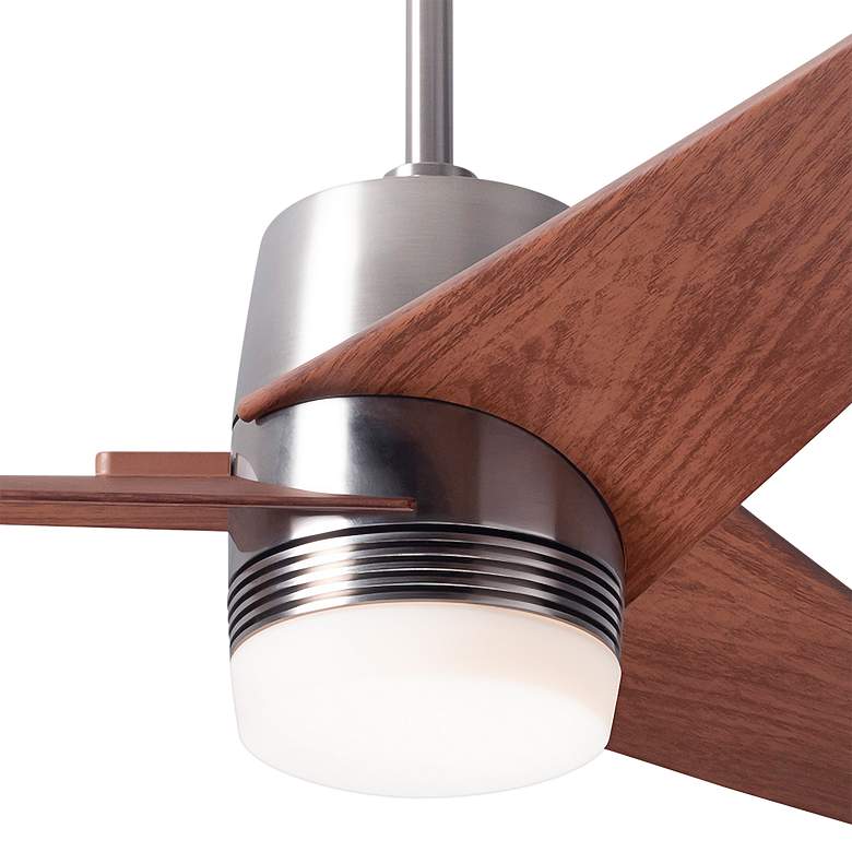 Image 3 48" Modern Fan Velo Nickel Mahogany Damp Rated LED Fan with Remote more views