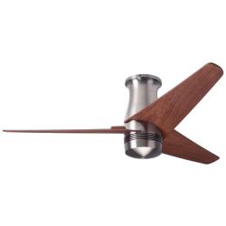 48&quot; Modern Fan Velo Nickel Mahogany Hugger Damp Rated Fan with Remote