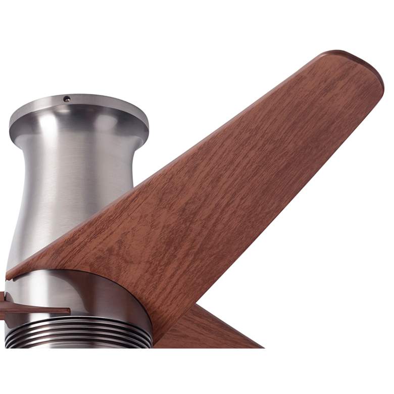 Image 3 48" Modern Fan Velo Nickel Mahogany Hugger Damp Rated Fan with Remote more views