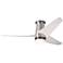 48" Modern Fan Velo Nickel/Whitewash LED Damp Hugger Fan with Remote