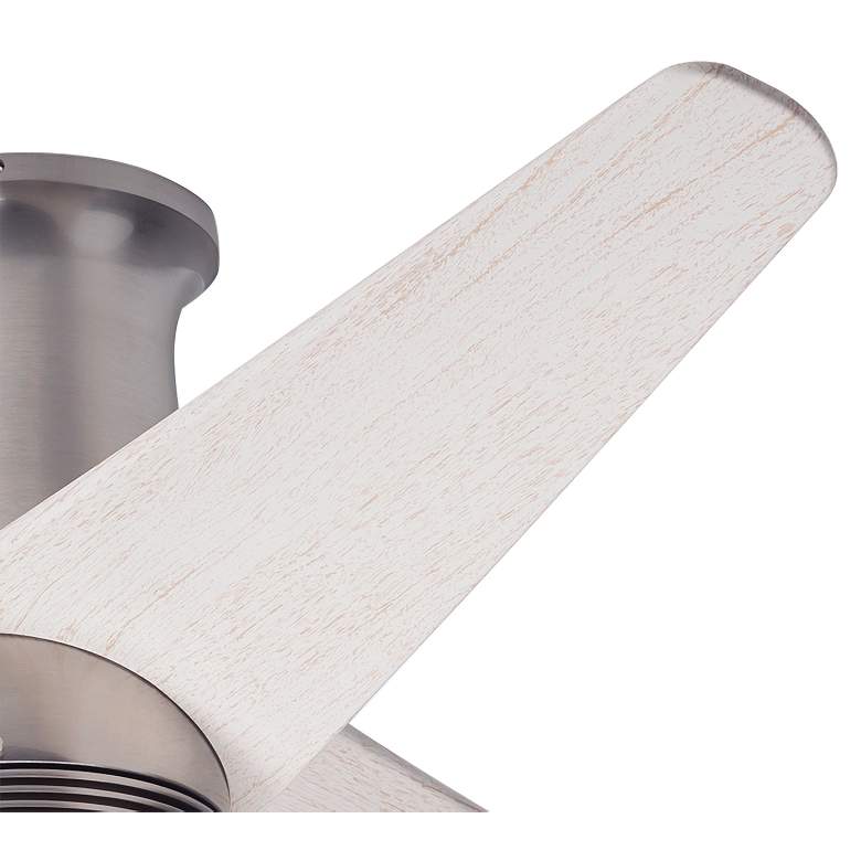 Image 4 48" Modern Fan Velo Nickel/Whitewash LED Damp Hugger Fan with Remote more views