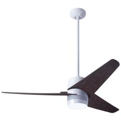 48&quot; Modern Fan Velo White Ebony Damp Rated Ceiling Fan with Remote