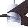 48" Modern Fan Velo White Ebony Damp Rated Ceiling Fan with Remote