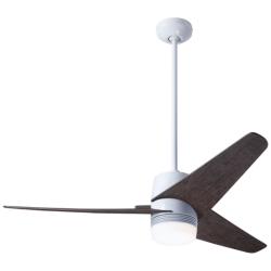 48&quot; Modern Fan Velo White Ebony Damp Rated LED Ceiling Fan with Remote