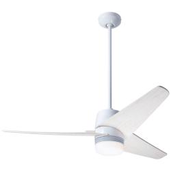48&quot; Modern Fan Velo Whitewash LED Damp Rated Ceiling Fan with Remote