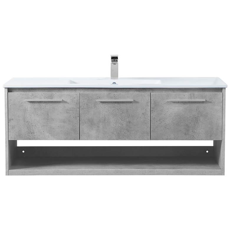 Image 1 48 Inch Single Bathroom Floating Vanity In Concrete Grey