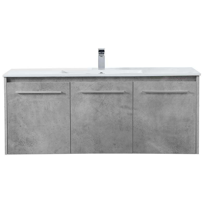 Image 1 48 Inch Single Bathroom Floating Vanity In Concrete Grey