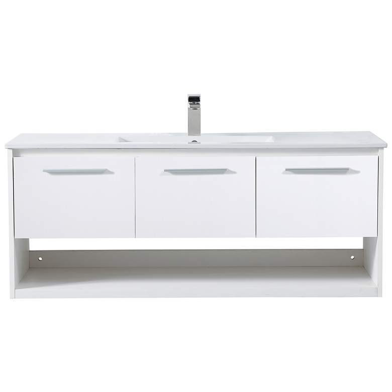 Image 1 48 Inch Single Bathroom Floating Vanity In White