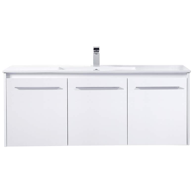 Image 1 48 Inch Single Bathroom Floating Vanity In White