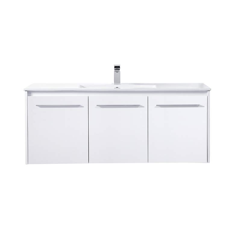 Image 4 48 Inch Single Bathroom Floating Vanity In White more views