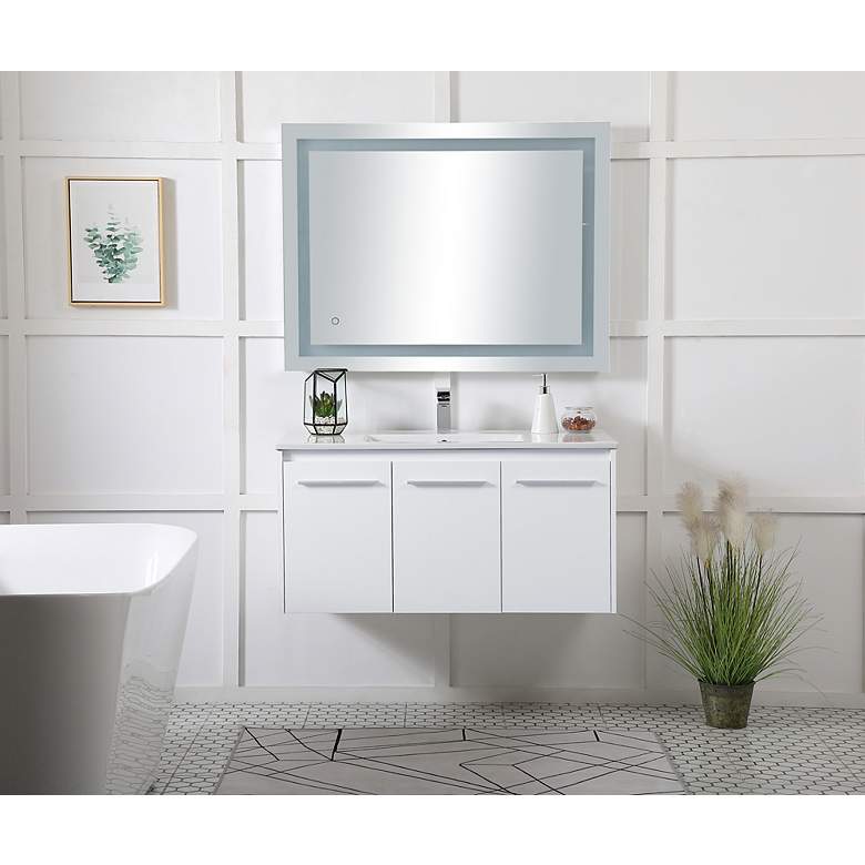 Image 5 48 Inch Single Bathroom Floating Vanity In White more views