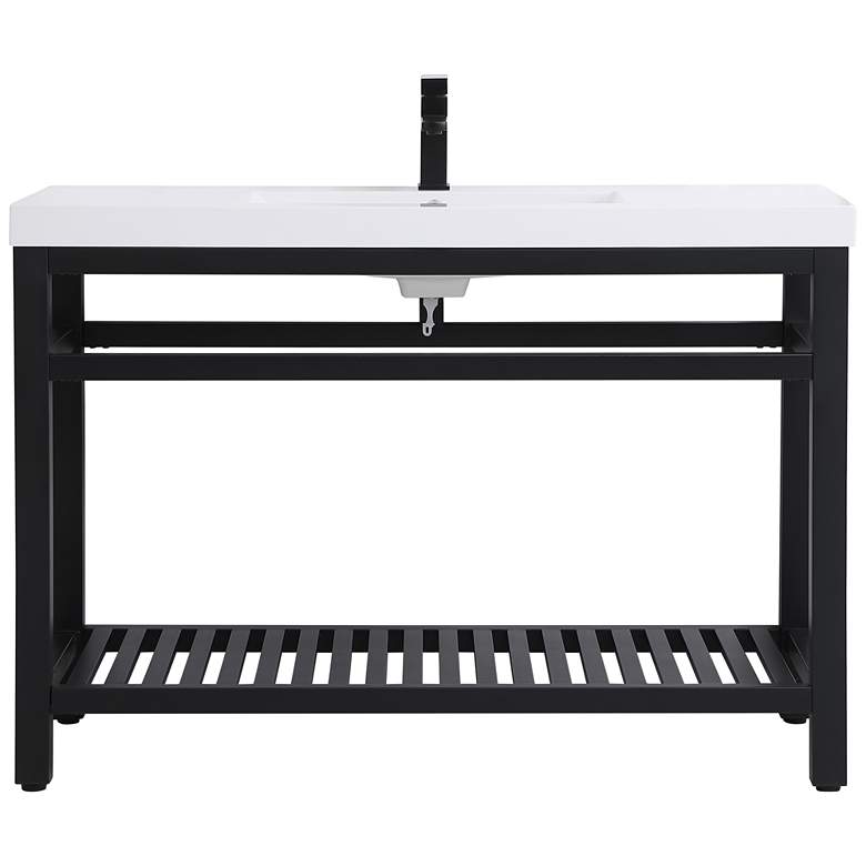 Image 1 48 Inch Single Bathroom Metal Vanity In Black