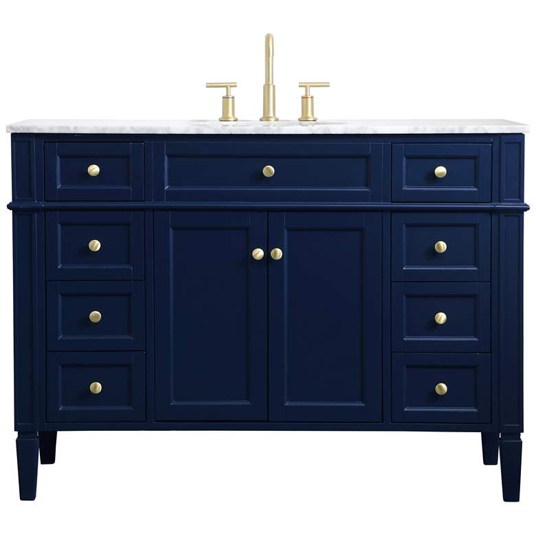 Image 1 48 Inch Single Bathroom Vanity, Blue