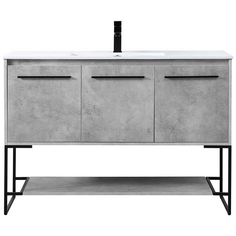 Image 1 48 Inch Single Bathroom Vanity In Concrete Grey