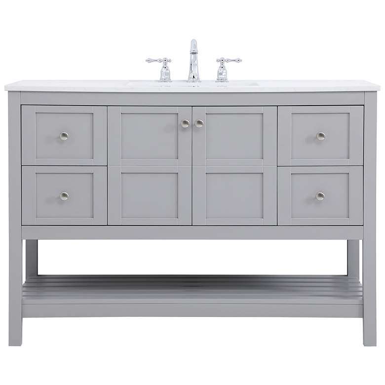 Image 1 48 Inch Single Bathroom Vanity In Gray