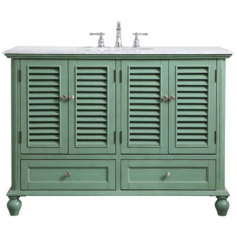 Image 1 48 Inch Single Bathroom Vanity In Vintage Mint