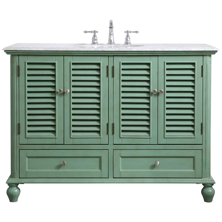 Image 1 48 Inch Single Bathroom Vanity In Vintage Mint