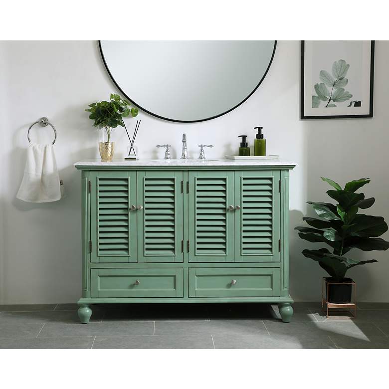 Image 3 48 Inch Single Bathroom Vanity In Vintage Mint more views
