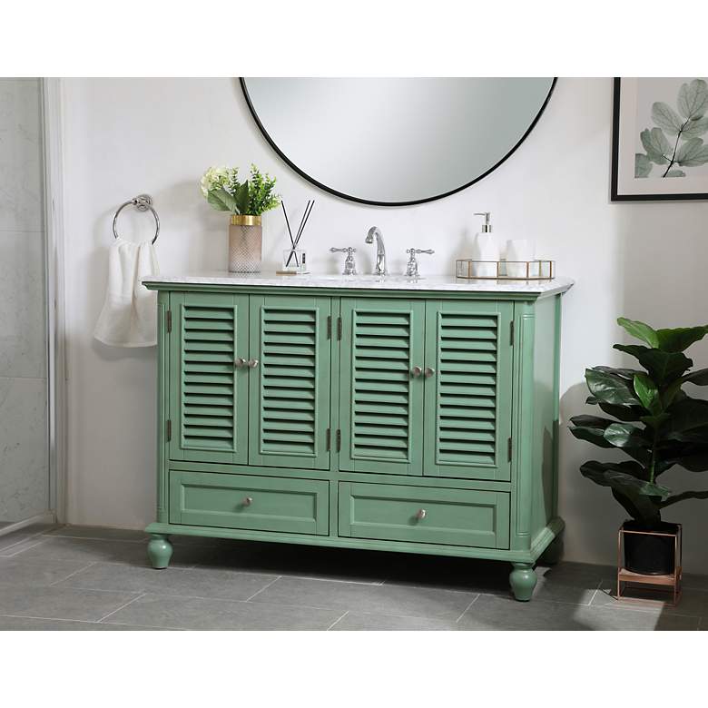 Image 4 48 Inch Single Bathroom Vanity In Vintage Mint more views