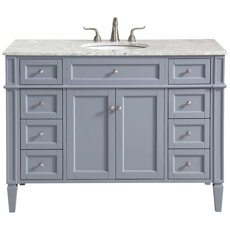 Image 2 48 Inch Single Bathroom Vanity Set, Grey