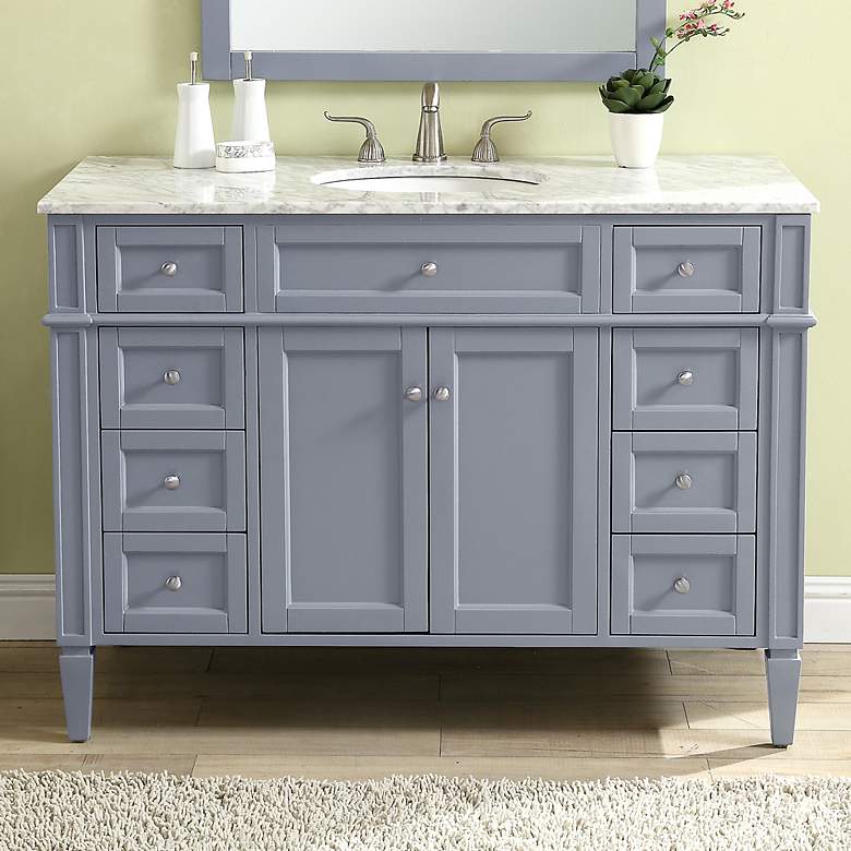 Image 1 48 Inch Single Bathroom Vanity Set, Grey