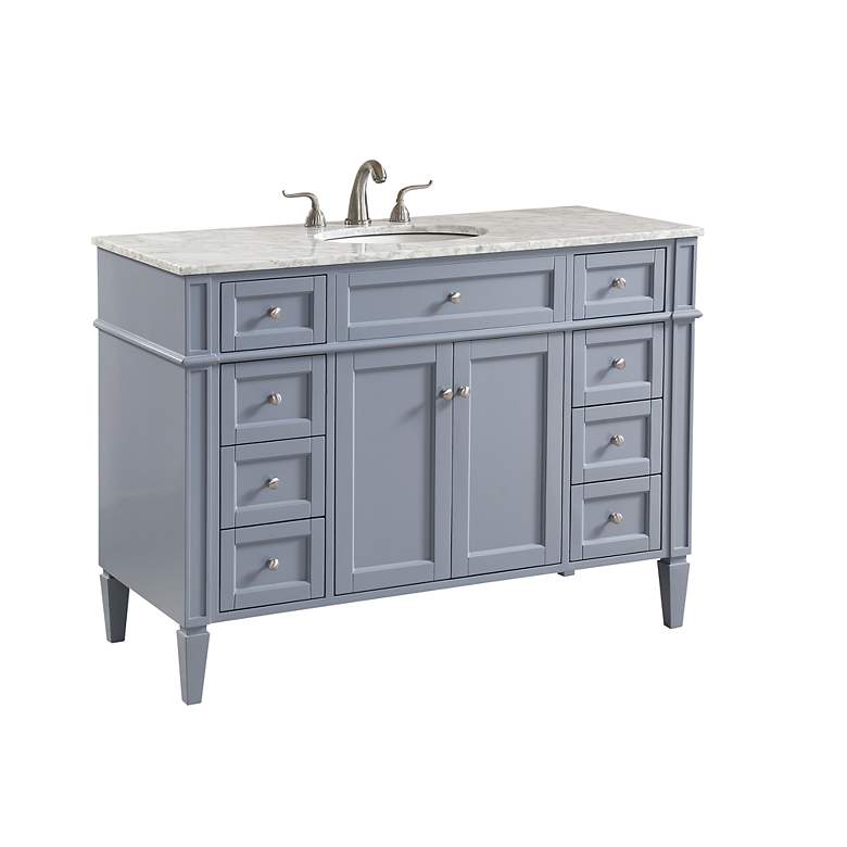 Image 3 48 Inch Single Bathroom Vanity Set, Grey more views