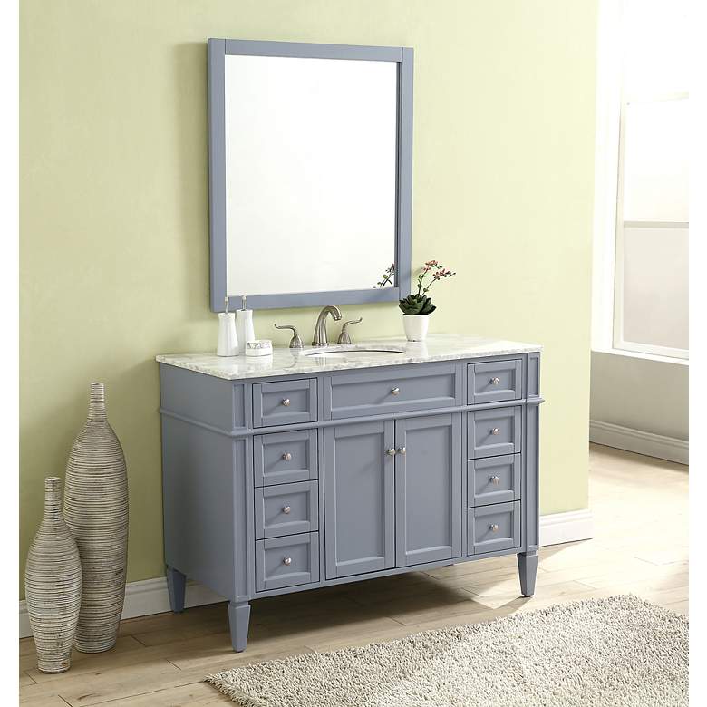 Image 6 48 Inch Single Bathroom Vanity Set, Grey more views