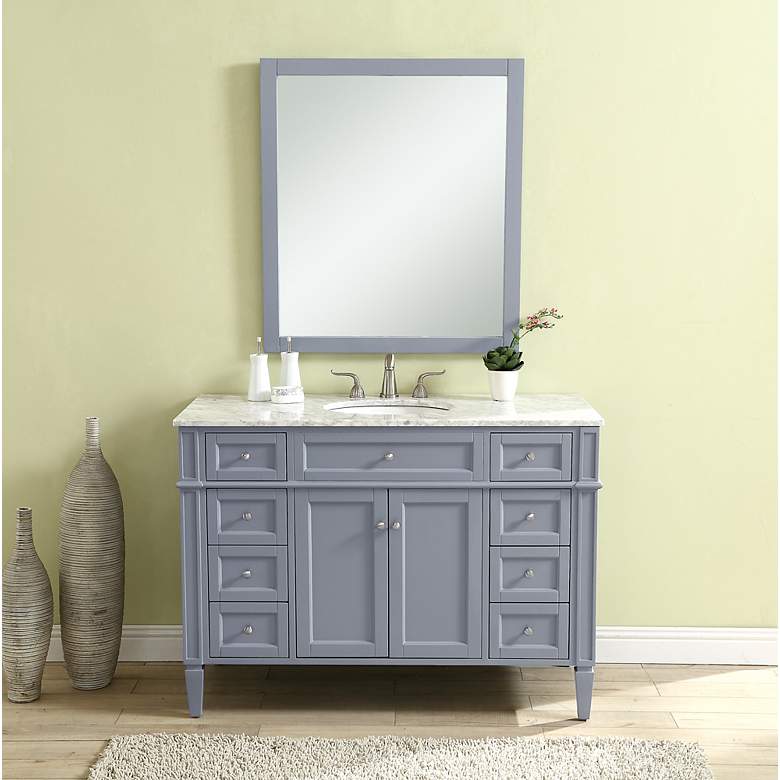 Image 7 48 Inch Single Bathroom Vanity Set, Grey more views
