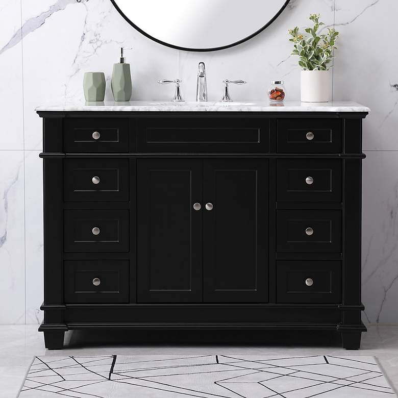 Image 1 48 Inch Single Bathroom Vanity Set In Black