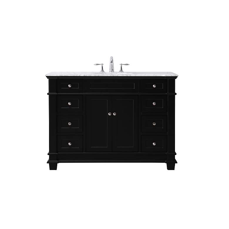 Image 3 48 Inch Single Bathroom Vanity Set In Black more views