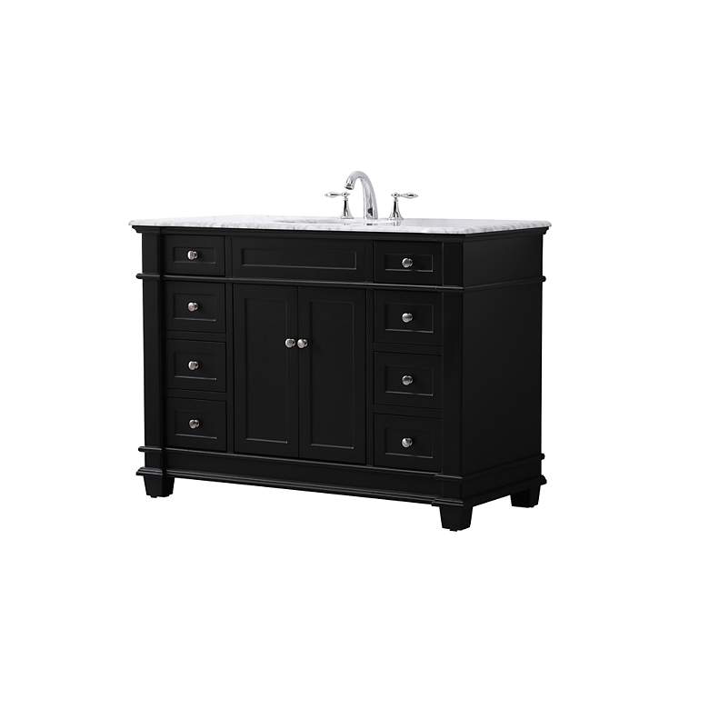 Image 4 48 Inch Single Bathroom Vanity Set In Black more views