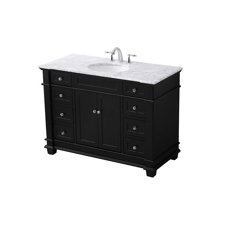 Image 5 48 Inch Single Bathroom Vanity Set In Black more views